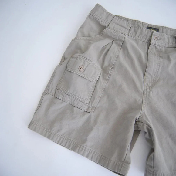 Vintage Cabela's Tan Outdoor 100% Cotton Cargo  Shorts 36 - Picture 6 of 11